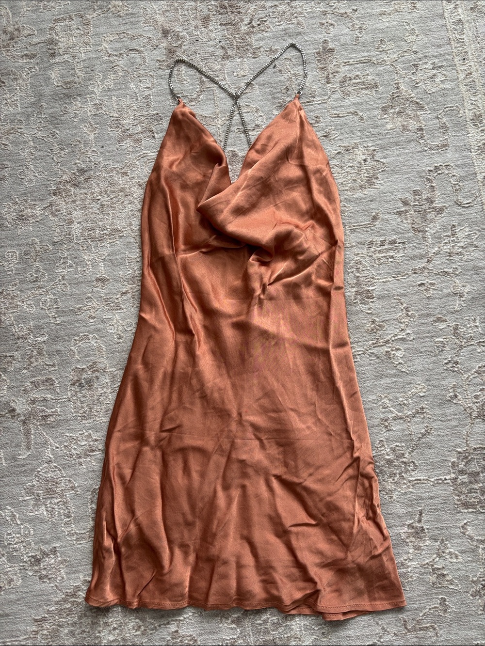Forever 21 Cowl Neck Mini Slip Dress with Chain Straps